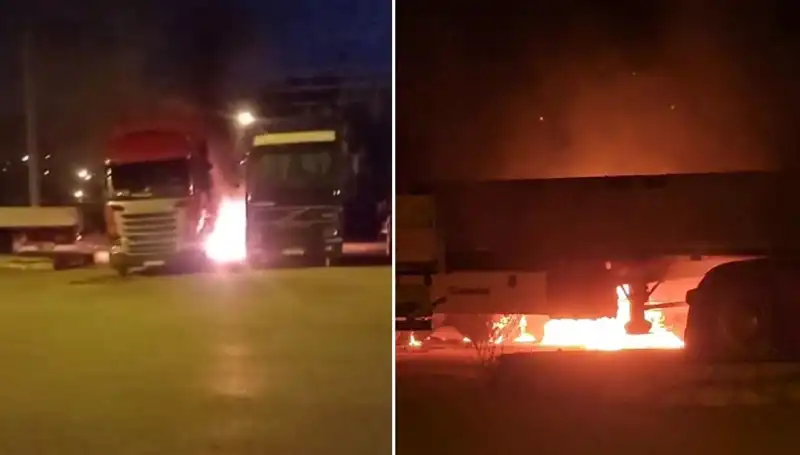Park Halindeki Tırlara Ateş Veren Gizemli Gruplar Şehirde Korku Salıyor